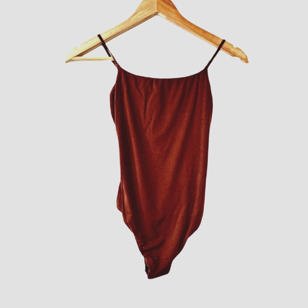 Aerie Smoothez Metallic Brown Bodysuit Small Adjustable Straps